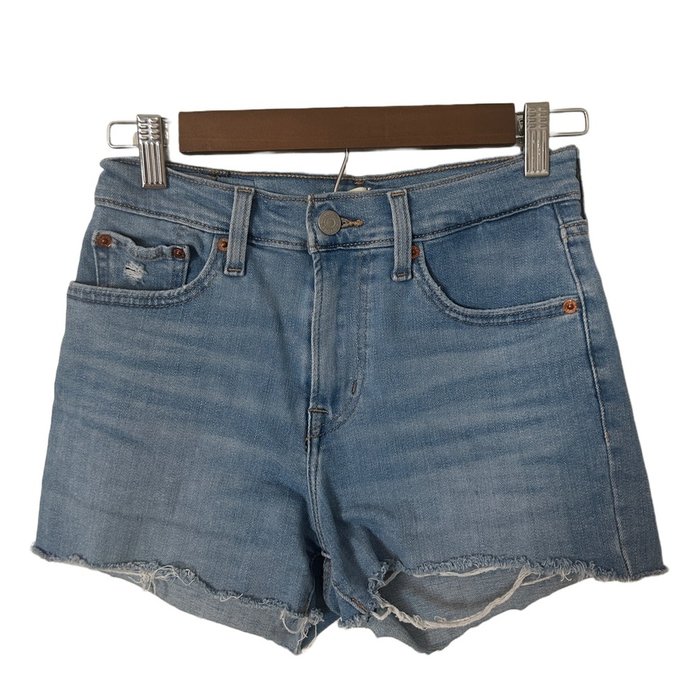 Levi’s Cut Off High Rise Raw Hem Denim Jean Short